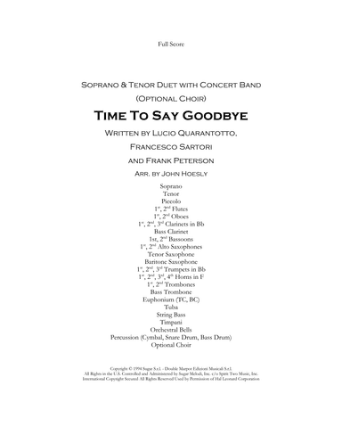 Time To Say Goodbye (arr. John Hoesly)