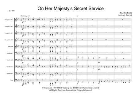 On Her Majesty's Secret Service - Theme (arr. Andy Derrick)