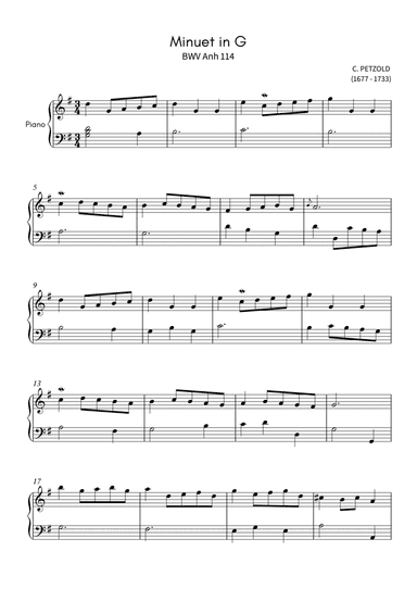 Minuet in G (arr. Bruno Costa)