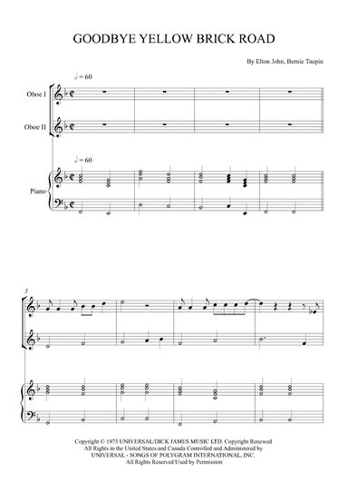 Goodbye Yellow Brick Road (arr. Alex Nunes Rodrigues)
