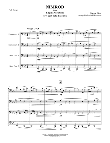 Nimrod from Enigma Variations for 4-part Tuba Ensemble (arr. Malmstrom, Randall)