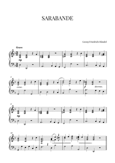 Haendel - Sarabande HWV 437 for Easy Piano (arr. Cadenza Editions)
