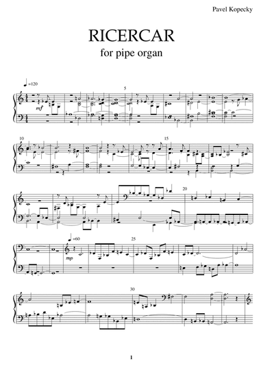 RICERCAR for Organ