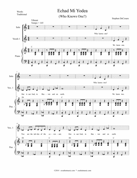 Echad Mi Yodea (Who Knows One?)