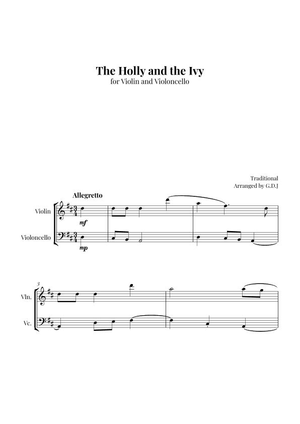 The Holly and the Ivy (arr. GDJ)