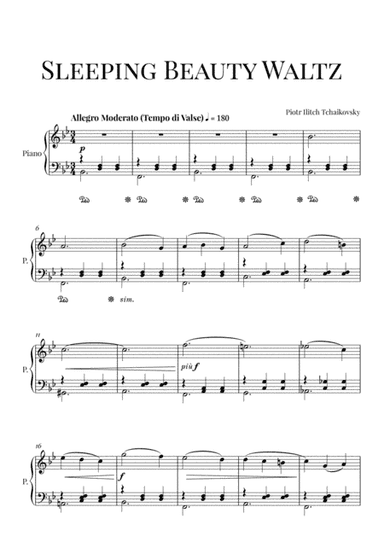Tchaikovsky: Sleeping Beauty Waltz (Intermediate Piano) (arr. Cadenza Editions)