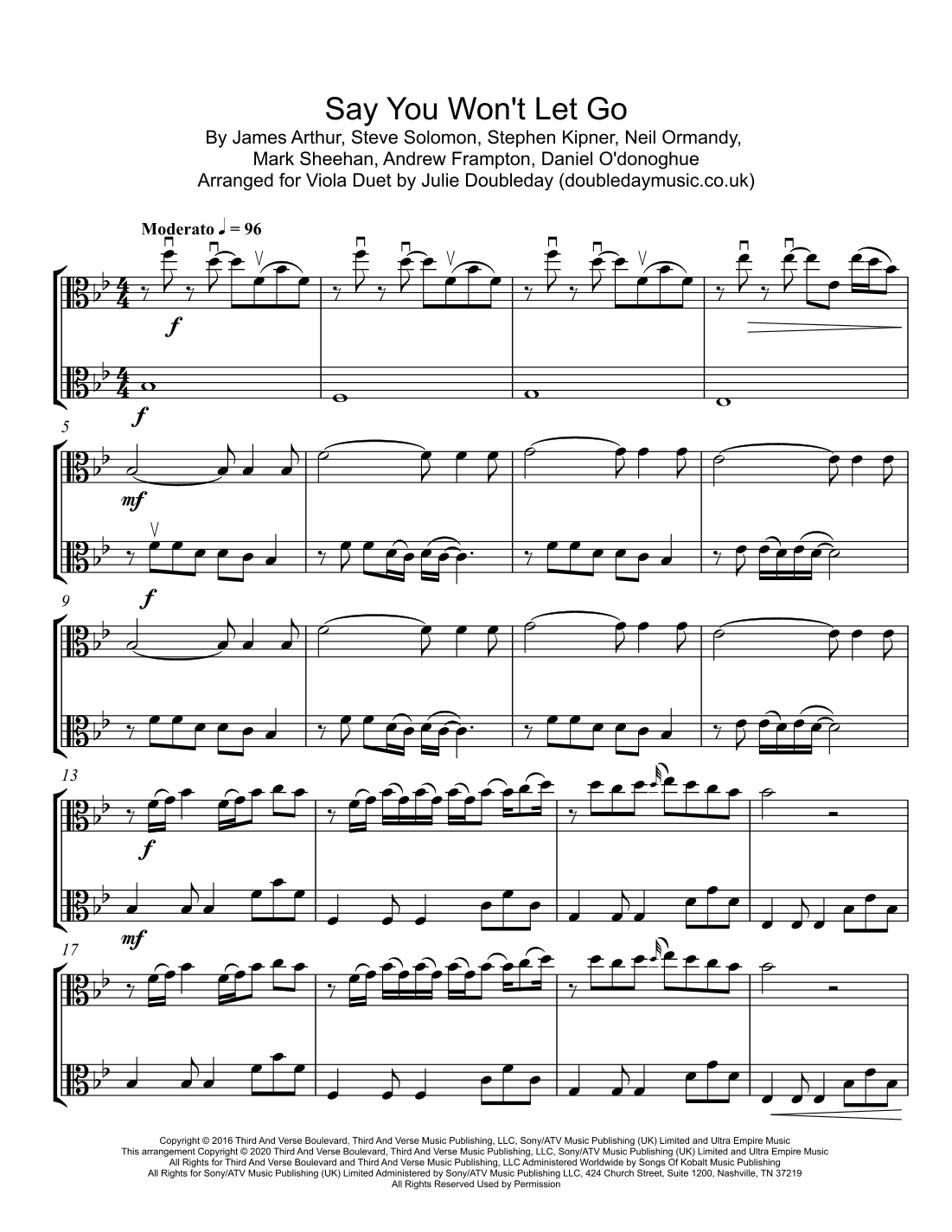 Say You Won't Let Go (arr. Julie Doubleday)