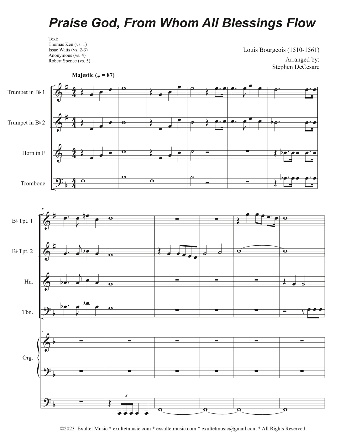 Praise God, From Whom All Blessings Flow (2-part choir - (SA) (Full Score) - Score Only (arr. Stephen DeCesare)