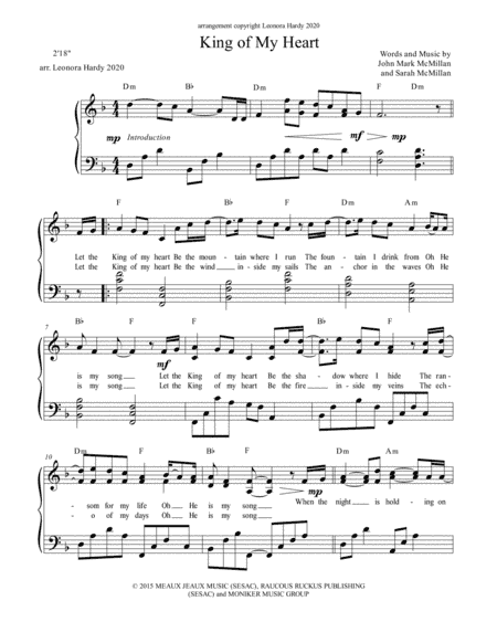 King Of My Heart (arr. Leonora Hardy)