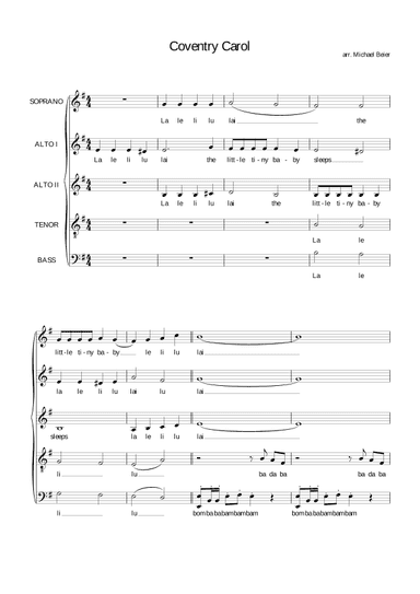 COVENTRY CAROL Lullay Lullay NEW AND FRESH for Christmas Choir (arr. Michael Beier)