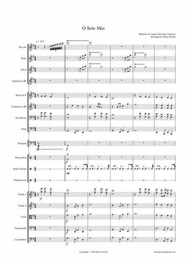 O Sole Mio (arr. Brian Pesoth)