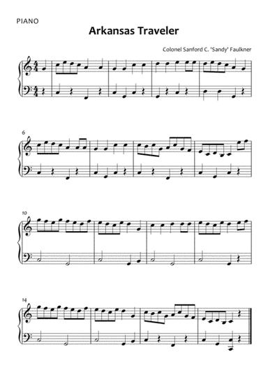 Arkansas Traveler - Easy Piano (arr. BWS Music)