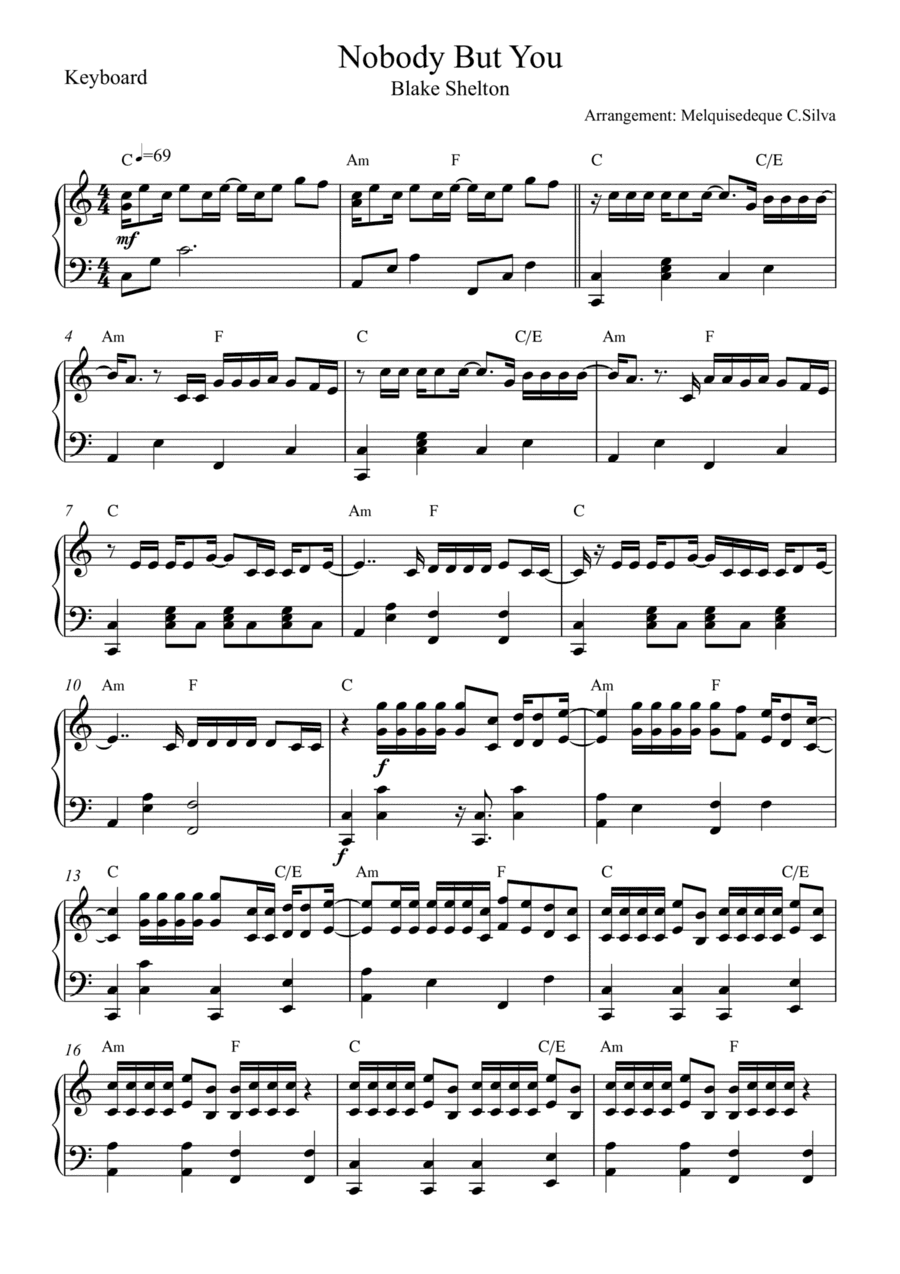 Nobody But Me (arr. Melquisedeque C.Silva)