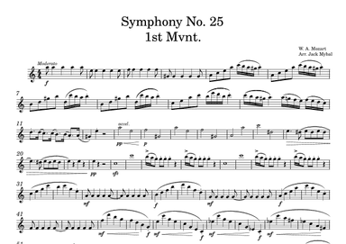 Symphony No. 25 K. 183 1st mvmt. (arr. Jack Mybal)