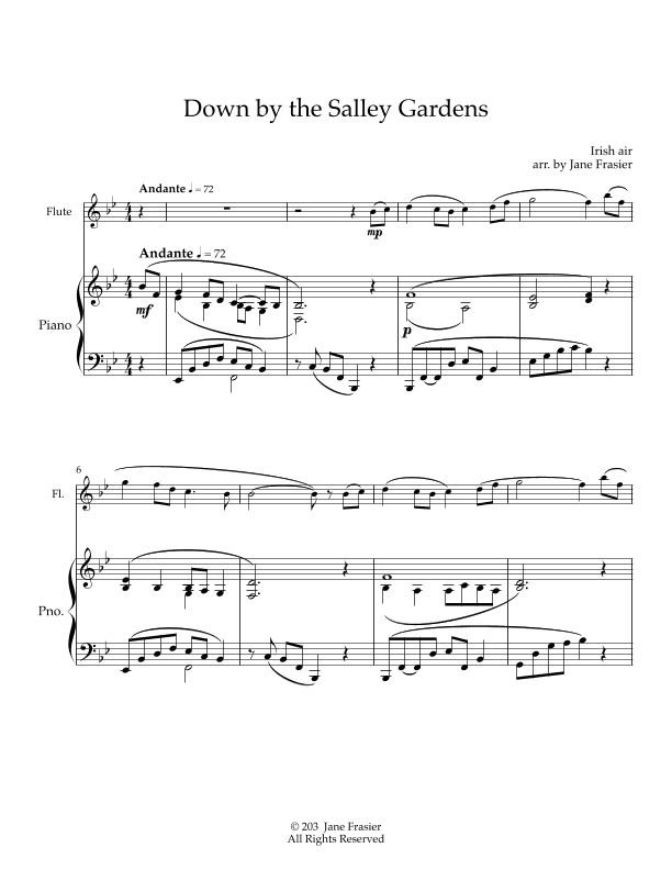 Down by the Salley Gardens (arr. Jane Frasier)