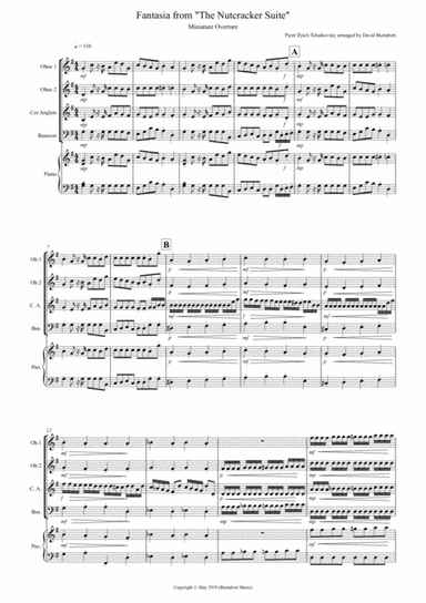 Miniature Overture (Fantasia from Nutcracker) for Double Reed Quartet (arr. David Burndrett)