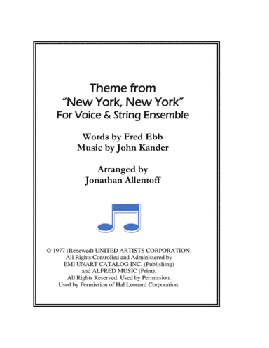 Theme From "New York, New York" (arr. Jonathan Allentoff)