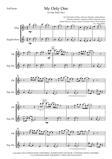 My Only One (no Hay Nadie Mas) (arr. Ottirb Sage)