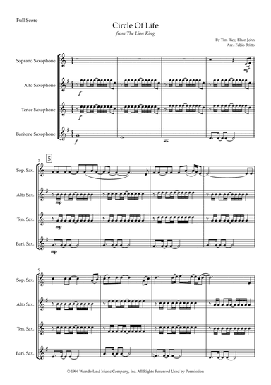 Circle Of Life (arr. Fabio Britto)
