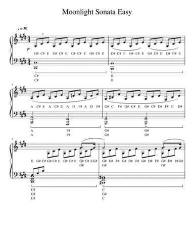 Moonlight Sonata Easy (arr. William McClintock)