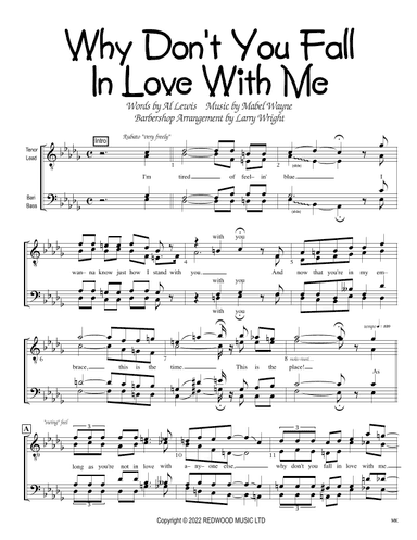 Why Don't You Fall In Love With Me (arr. Larry Wright)