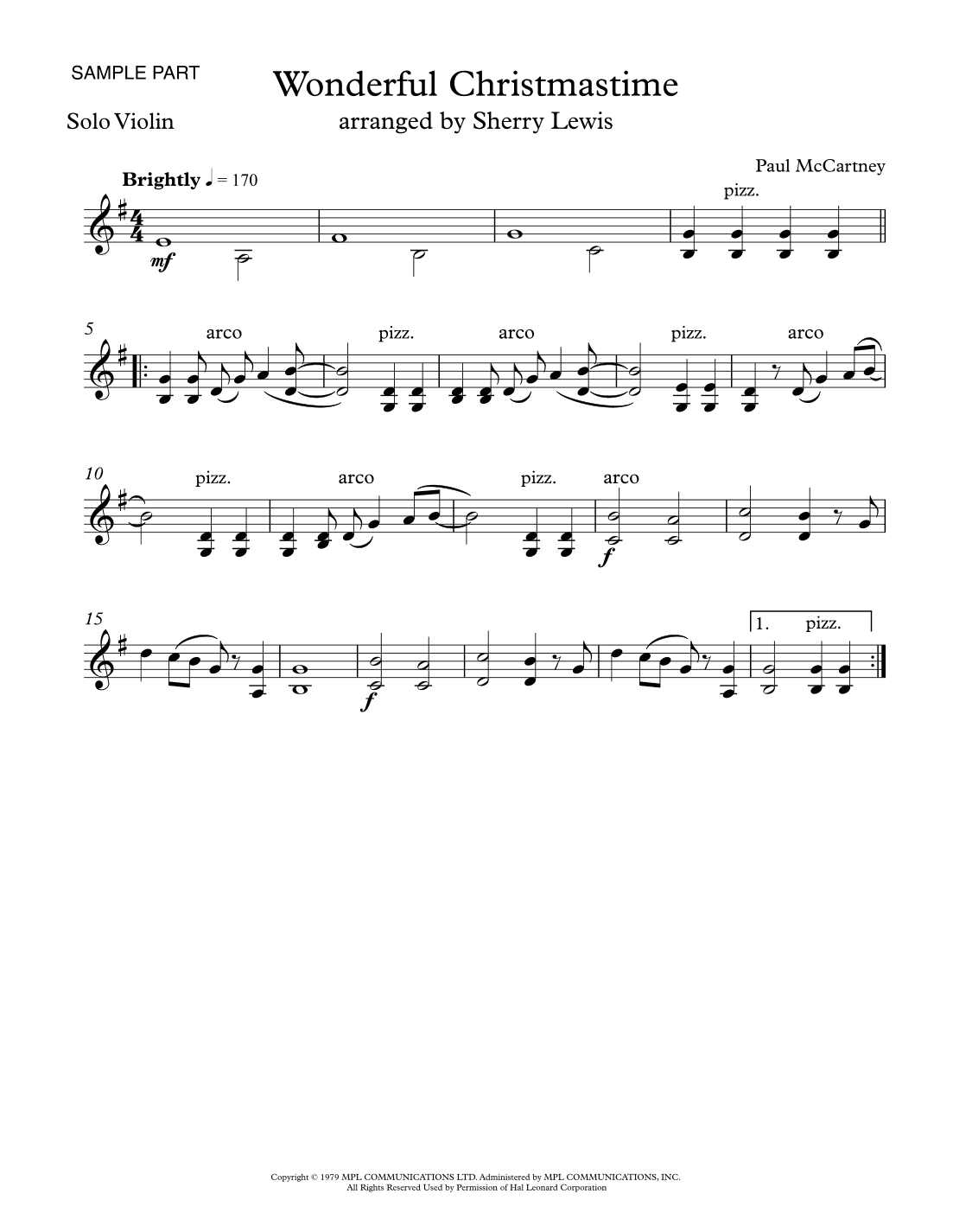 Wonderful Christmastime (arr. Sherry Lewis)