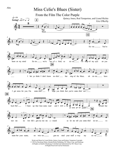 Miss Celie's Blues (sister) (arr. Eric O'Reilly)