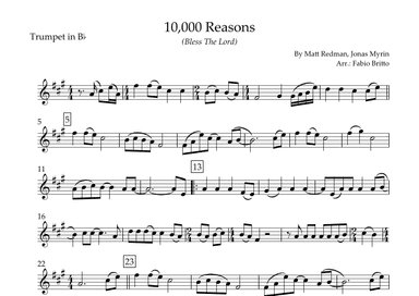 10,000 Reasons (bless The Lord) (arr. Fabio Britto)