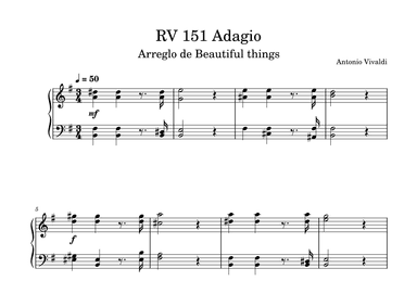 Rv 151 Adagio-Antonio Vivaldi (arr. Beautiful things)