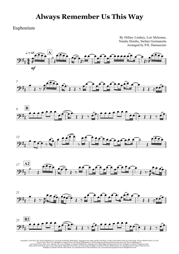 Always Remember Us This Way (arr. P.H. Damasceno)