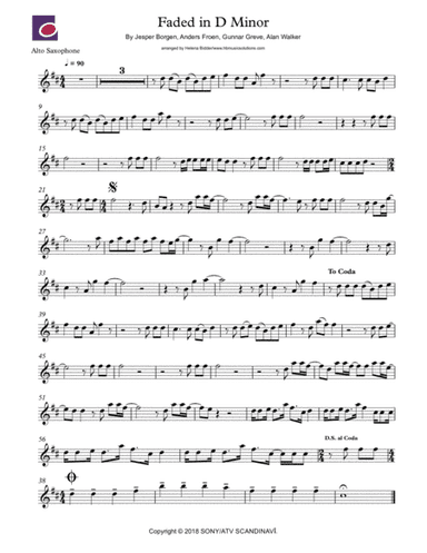 Faded (arr. Helena Bidder/hbmusicsolutions)
