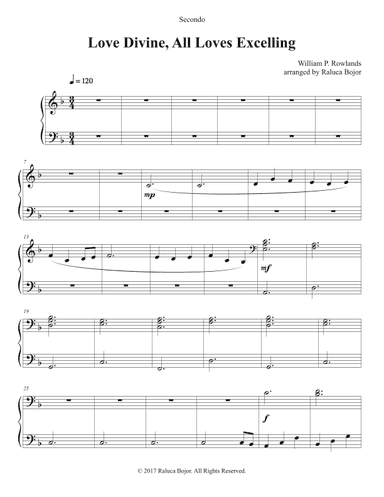 Love Divine, All Loves Excelling (Piano Duet) (arr. Raluca Bojor)