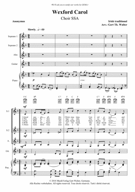 Wexford Carol (arr. Gert Th. Walter)