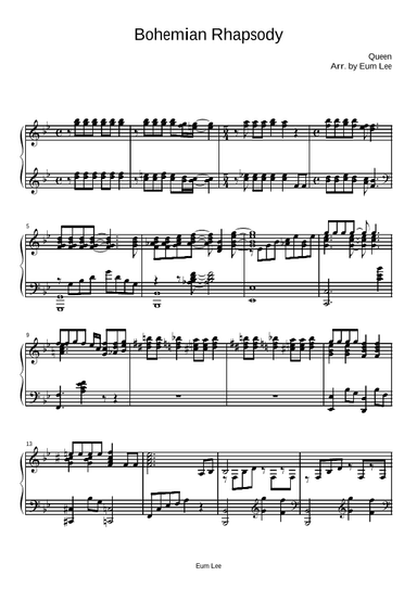 Bohemian Rhapsody (arr. Eum Lee)