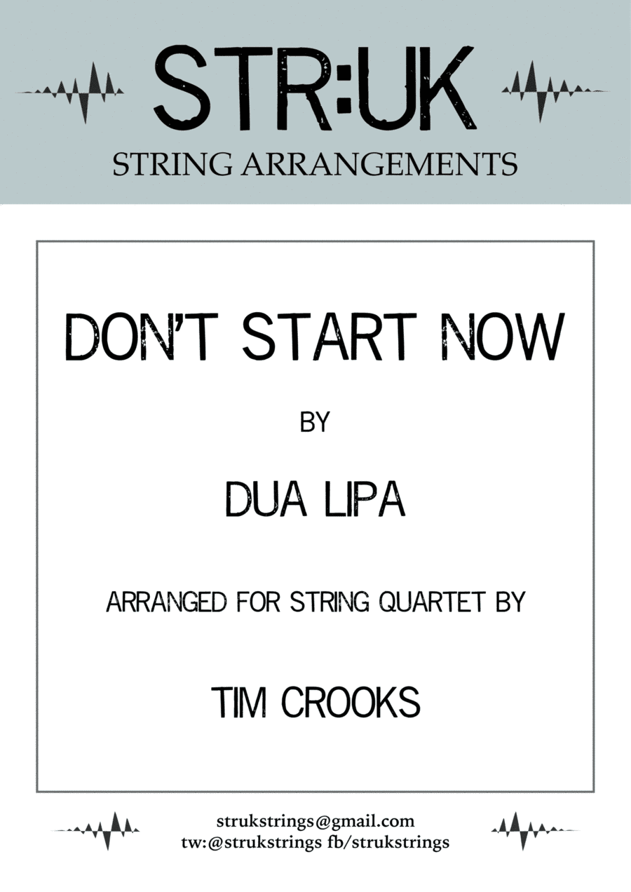 Don't Start Now (arr. Tim Crooks)