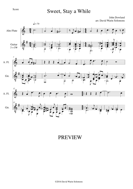 Sweet stay a while for alto flute and guitar (arr. David Warin Solomons)