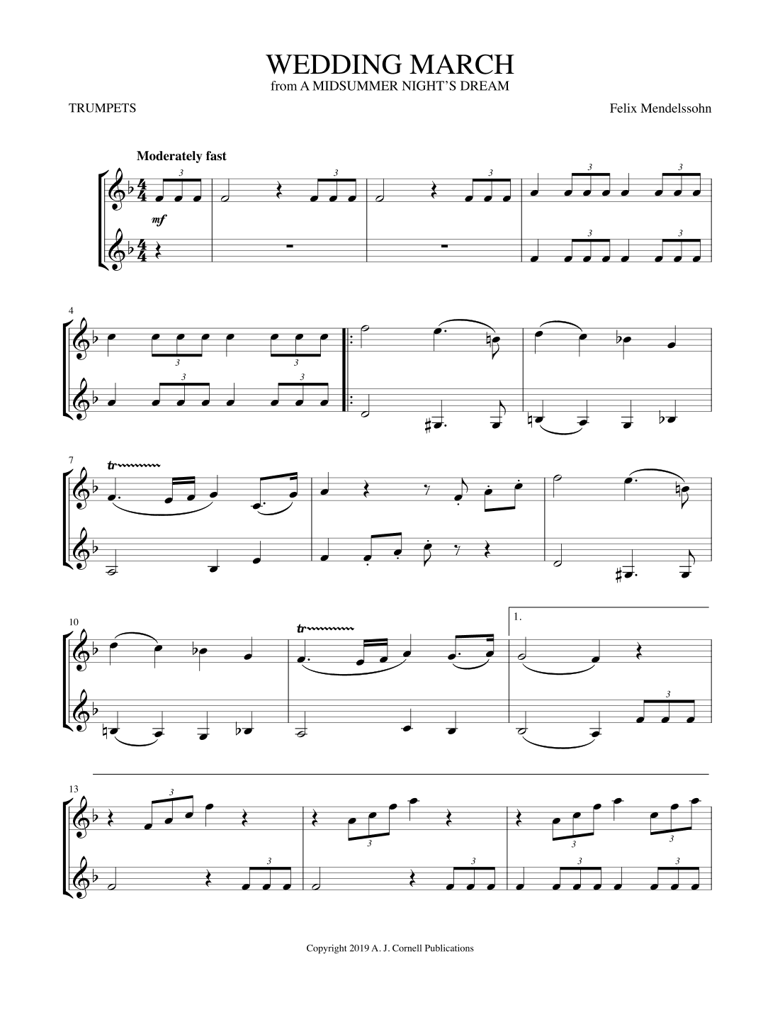 Wedding March (from A Midsummer Night's Dream) (arr. Mark Phillips)