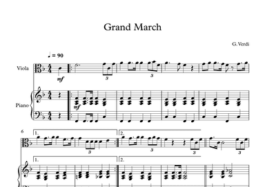 Grand March (Aida) - Giuseppe Verdi (Viola + Piano) (arr. Digital Book Music)