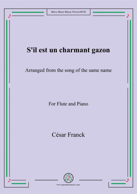 Franck-S'il est un charmant gazon,for Flute and Piano (arr. MSM)
