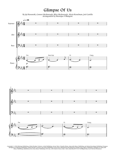 Glimpse Of Us (arr. Henrique F Mangoni)