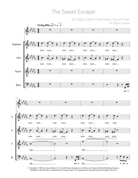 The Sweet Escape (arr. Bryan Sharpe)