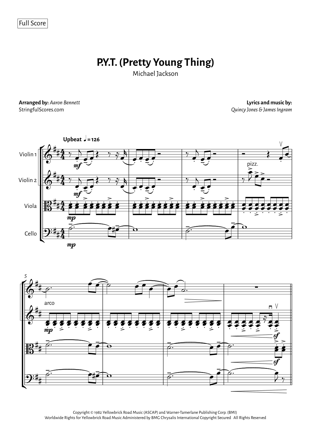 P.y.t. (pretty Young Thing) (arr. Aaron Bennett)