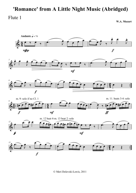 Romanze from Eine Kleine Nachtmusik: for mixed woodwind ensemble (arr. Meri Dolevski)