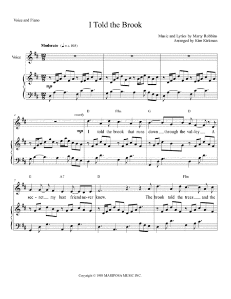 I Told The Brook (arr. Kim Kirkman)