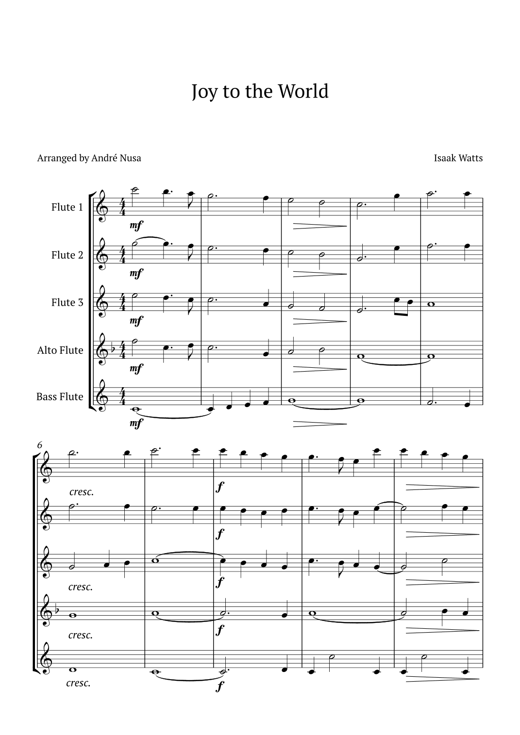 Joy to the World (arr. André Nusa)