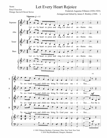 Let Every Heart Rejoice (arr. James F. Rickley)