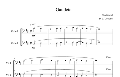 Gaudete (Cello Duet) (arr. B. C. Dockery)