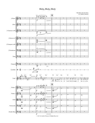 Holy Holy Holy - NICAEA - Hymn Setting for Congregation and Orchestra (arr. Andrew Duncan)
