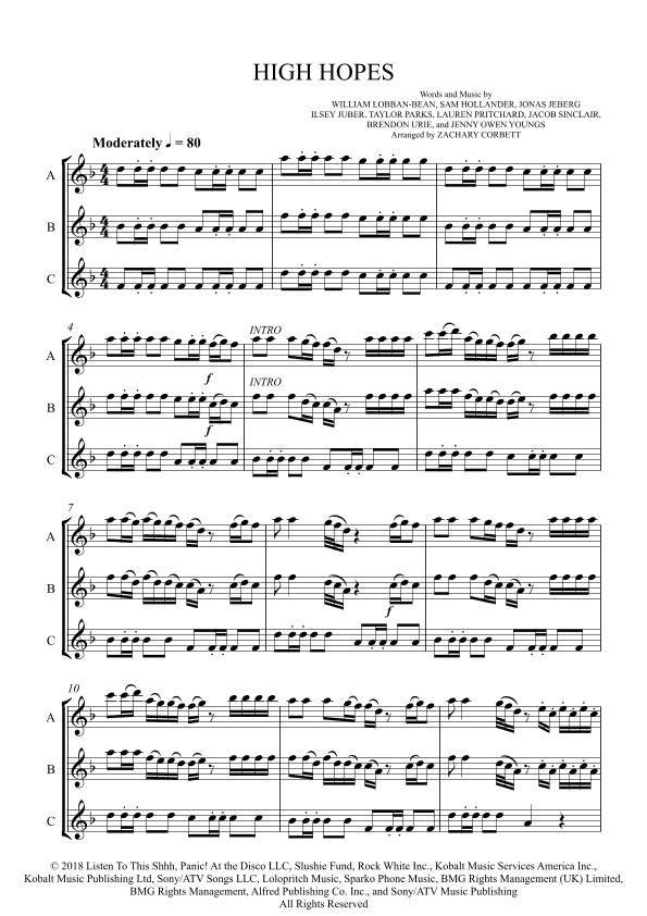 High Hopes (arr. Zachary Corbett)