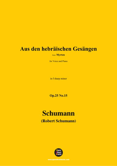 R. Schumann-Aus den hebräischen Gesängen,Op.25 No.15,in f sharp minor (arr. OSM Press)